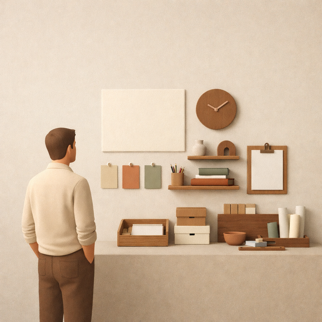 Illustration du process Tisse en quatre étapes sous forme de cartes douces reliées entre elles.